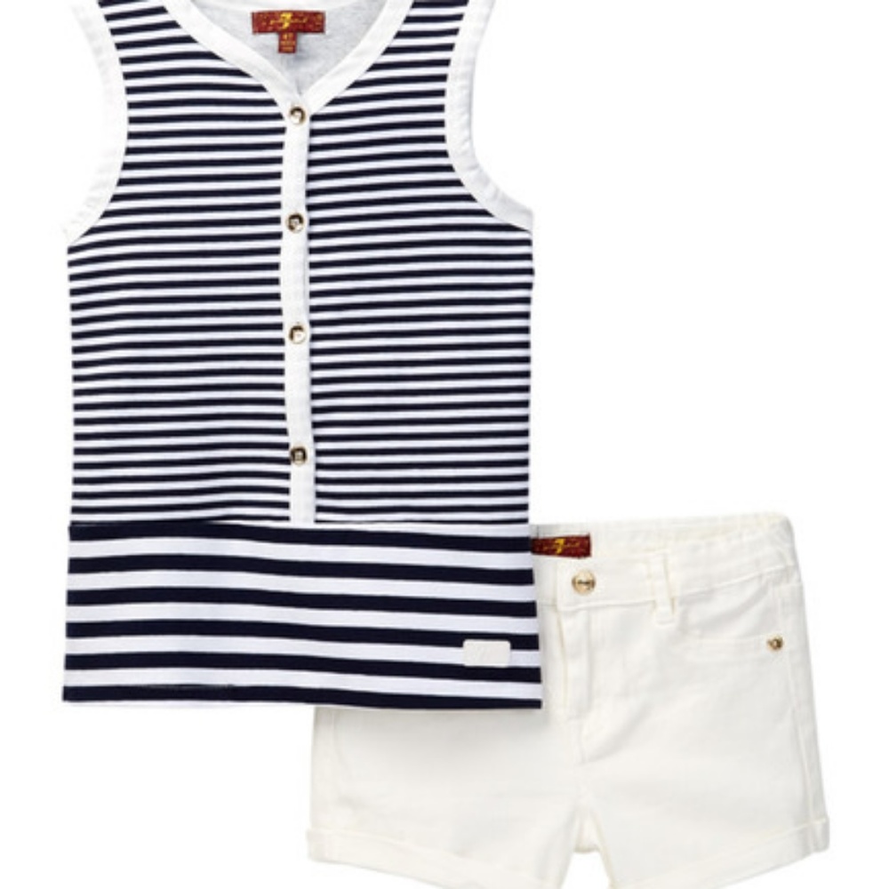 7 For All Mankind Tank & Short (Baby Girls) 18 m
